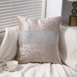 Load image into Gallery viewer, Diamante Sparkle/Bling Crushed Ice Velvet Square Champagne Colour Cushion Cover 45x45 CM (Set of 2 and 4 pcs)
