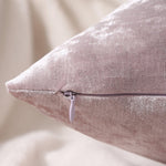 Load image into Gallery viewer, Close-up of pink crushed velvet fabric with shimmering texture on cushion covers
