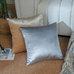 Load image into Gallery viewer, Shiny velvet cushion covers 45cm x 45cm (18x18 inches) in gold and silver

