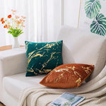 Load image into Gallery viewer, Elegant velvet cushion cover with a stylish gold marble pattern, 45cm x 45cm.
