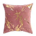 Load image into Gallery viewer, Blush Pink modern marble pattern cushion cover with gold accents on soft velvet
