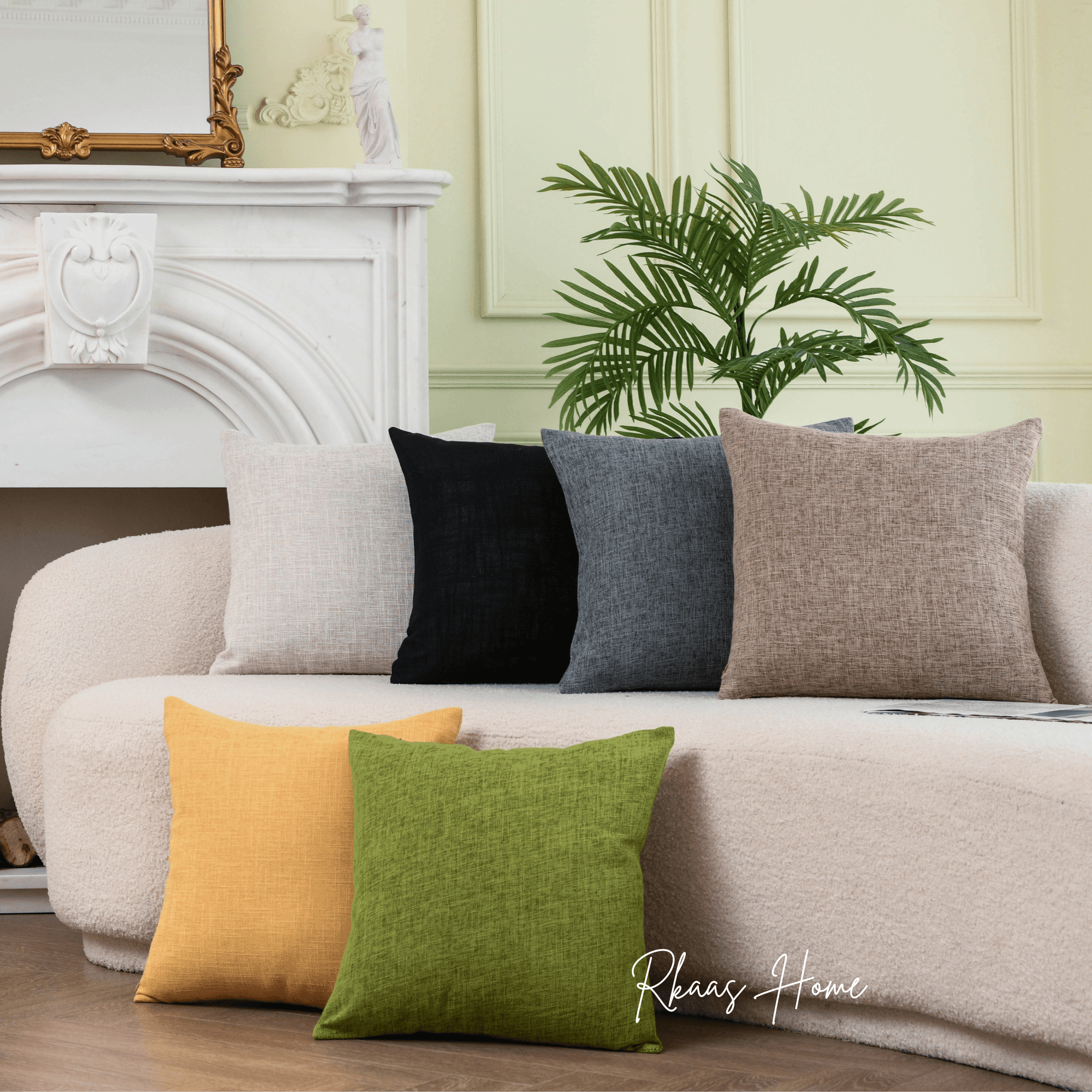 Linen Cushion Covers Home Hotel Sofa 45X45CM 6 Colours RKAAS HOME