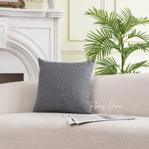 Elegant 45x45cm grey square linen cushion cover for sofa or bedroom
