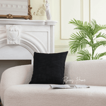 Load image into Gallery viewer, Black Linen cushion cover 45x45cm for home, hotel, or sofa decor
