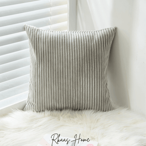 Grey corduroy cushion cover