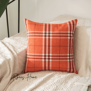 Classic tartan check polyester pillow cover for bedroom or accent chairs.