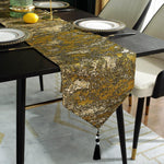 Load image into Gallery viewer, Elegant polyester table runner with festive designs for holiday celebrations
