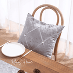 Load image into Gallery viewer, Bling-style silver grey crushed velvet cushion cover for a stylish touch
