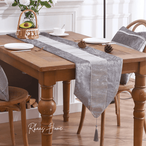 Grey velvet table outlet runner