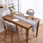 Load image into Gallery viewer, Diamante Crushed Ice Velvet Table Runner (Silver Grey - 32x180cm)

