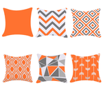 Load image into Gallery viewer, Orange water-resistant outdoor cushion cover 45x45cm for home garden or patio decor
