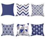 Load image into Gallery viewer, Water-resistant outdoor blue cushion cover 45x45cm for home garden or patio decor.
