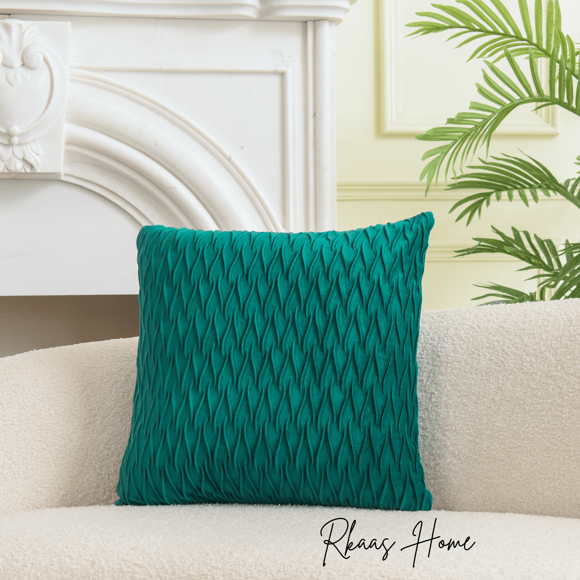 Decorative velvet pillow with artistic scissors pattern, available in multiple sizes