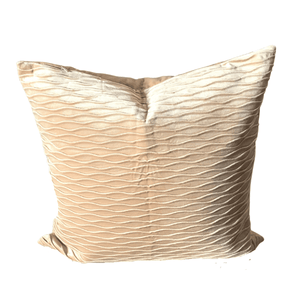Beige velvet cushion cover with wave pattern for modern home decor