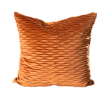 Load image into Gallery viewer, Orange elegant velvet cushion cover with wave pattern for modern home decor

