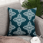 Load image into Gallery viewer, Designer Dutch Velvet Geometric Cushion Cover 45x45 cm - Blue
