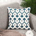 Load image into Gallery viewer, Designer Dutch Velvet Geometric Cushion Cover 45x45 cm - Blue
