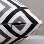 Load image into Gallery viewer, Designer Dutch Velvet Geometric Cushion Cover 45x45 cm - Black
