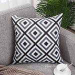 Load image into Gallery viewer, Designer Dutch Velvet Geometric Cushion Cover 45x45 cm - Black
