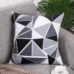 Load image into Gallery viewer, Designer Dutch Velvet Geometric Cushion Cover 45x45 cm - Black
