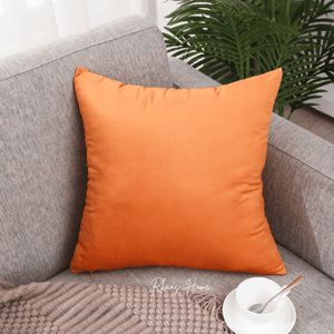 Designer Dutch Velvet Geometric Cushion Cover 45x45 cm - Orange