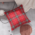 Load image into Gallery viewer, Soft and luxurious velvet pillow cover with a tartan check pattern, 18x18 inches
