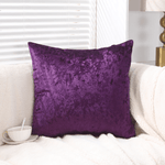 Load image into Gallery viewer, Soft purple crushed velvet cushion cover on a modern sofa
