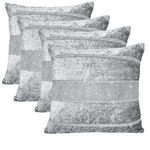 Load image into Gallery viewer, Diamante Sparkle/Bling Silver Grey Colour Crushed Ice Velvet Square Cushion Cover - Design 2 (Set of 2 pcs and 4 pcs)
