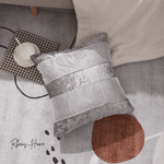 Load image into Gallery viewer, Diamante Sparkle/Bling Silver Grey Colour Crushed Ice Velvet Square Cushion Cover - Design 3 (Set of 2 pcs and 4 pcs)
