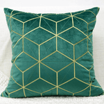 Load image into Gallery viewer, Gold Plaid Velvet Cushion Cover (18x18" - 45x45 cm)

