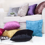 Load image into Gallery viewer, Set of crushed ice velvet square cushion covers in multiple sizes (45cm, 50cm, 55cm, 60cm), perfect for home decor and sofas

